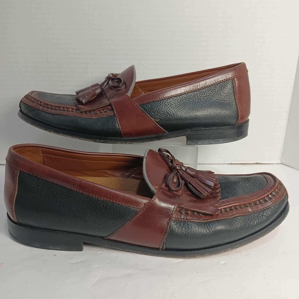Johnston & Murphy Mens Brown Leather Tassel Loafers Dress Shoes Size 11.5M